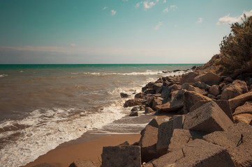 Spring beach of the Ionian sea