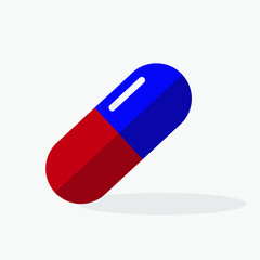 Vector icon medical pill. Flat design.