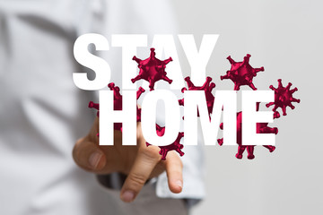 Stay home digital stay safe 3d.