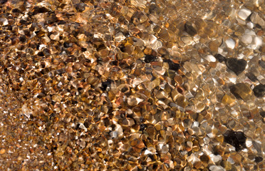 Pebbles under sea water