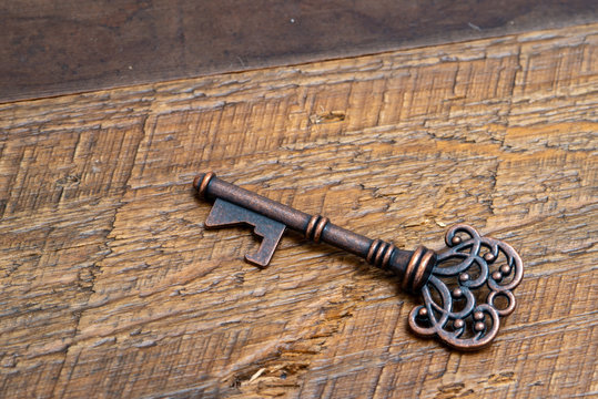old key on wood