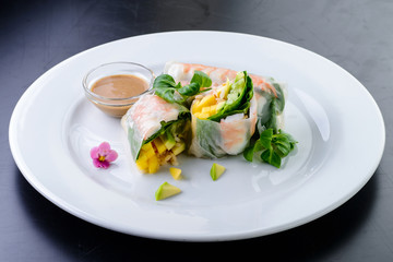 shrimp and vegetable spring rolls