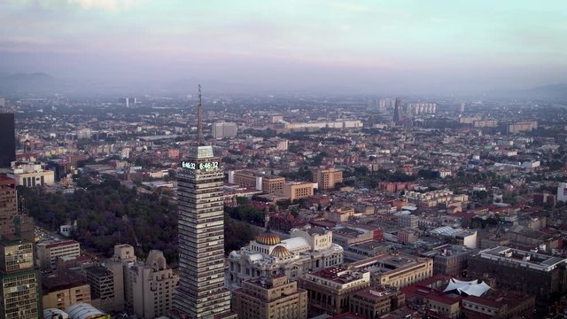 Historic Center Mexico City drone cinematic view