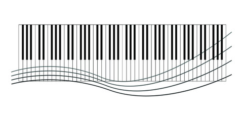 piano key on white background vector illustration
