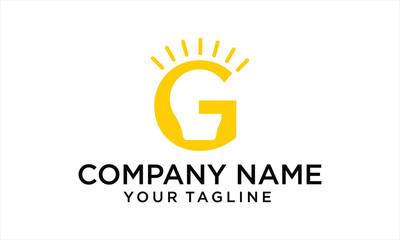 COMBINATION LOGO FROM G AND NEGATIVE LAMP LOGO DESIGN CONCEPT