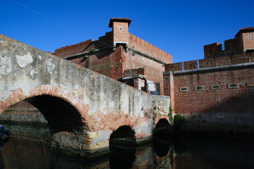 Obraz premium Livorno, Italy: old castle in town center