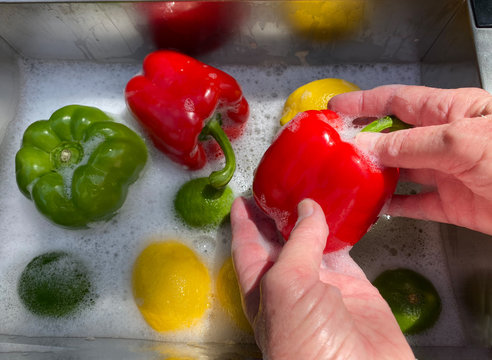 Hand Washing And Sanitizing Fruits And Vegetables