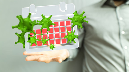 Financial stock graph has down from virus corona outbreak..