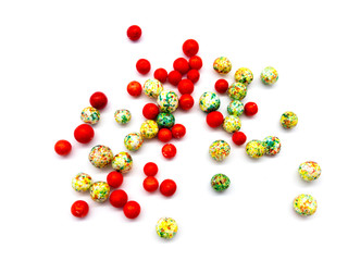 Foam plastic bait isolated on white background. Balls for fishing. Bait for fish. Lure. 