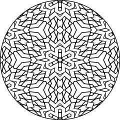 isolated ornamental mandala shape 