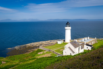 Fototapeta na wymiar Lighthouse of Davaar - small island, wich is only available by land in low tide. Kintyre, Scotland