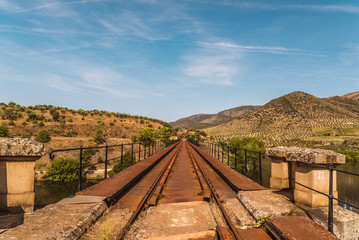 Fototapeta na wymiar Abandoned railway at Portugal Spain