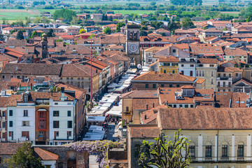 Fototapeta na wymiar Aerial view of the village of Este