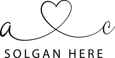 Initial ac logo vector signature design