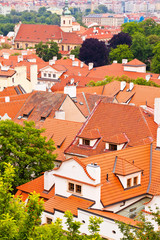 Fototapeta na wymiar Tile roofs of the old city. Top view