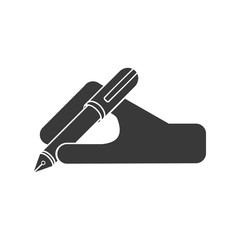 Hand Holding Pen Icon Vector