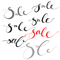 Sale lettering. Calligraphy Vector illustration