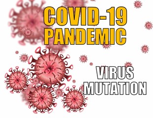 Covid-19 Pandemic virus mutation on red abstract vector