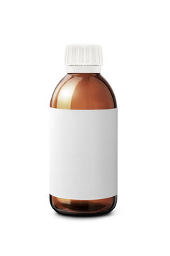 ClosrdMedicine bottle close up isolated on white background