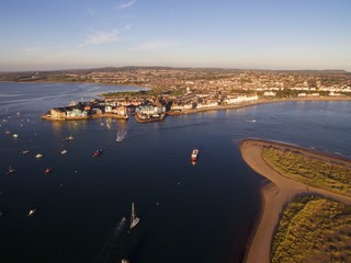 Aerial view of Exmouth in Devon, UK. 