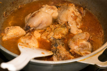 fried chicken on a hot pan
