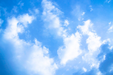 Blue sky with bright white clouds