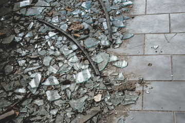 floor coverd with glass splitter texture background wallpaper