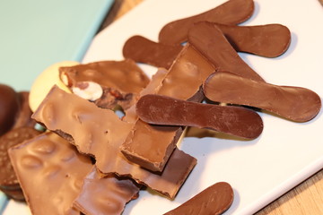 Delicious pieces of handmade chocolates.