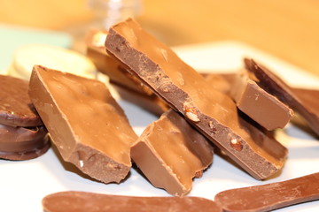 Delicious pieces of handmade chocolates.