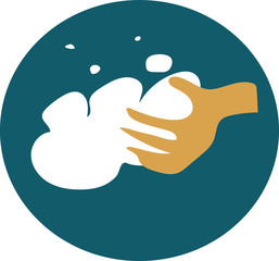 washing hands icon circle vector