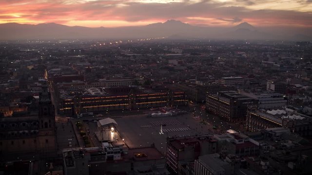 Zocalo Capitalido Ciudad de Mexico, Drone Cinematic view