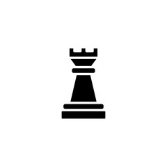 Chess rook vector icon. Chess symbol vector icon. Business and rook chess icon. Vector illustration. 