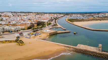 Aerial view of the city of Lagos, Algarve, Portugal
