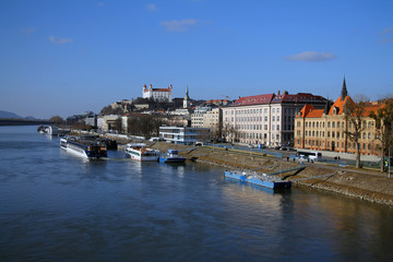 Bratislava river view in a sunny day