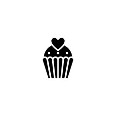 Cupcake icon. Two-tone version of cupcake vector icon on white and black background. Small cake designed to serve one person.