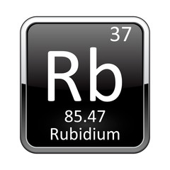 The periodic table element Rubidium. Vector illustration