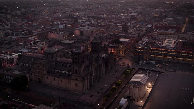 Zocalo Capitalido Ciudad de Mexico, Drone Cinematic view