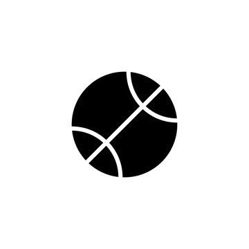 Basketball ball icon. Flat ball silhouette. Basketball ball sport icon vector.