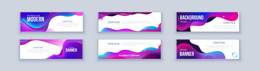 Liquid abstract banner design. Fluid Vector shaped background. Modern Graphic Template Banner pattern for social media and web sites