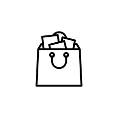 Shopping bag icon. Shopping icon. Package symbol. Trendy Flat style for graphic design, Web site, UI. EPS10. Vector illustration