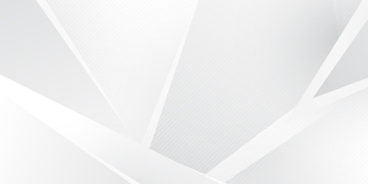 Grey white abstract background triangle shine and layer element vector for presentation design. Suit for business, corporate, institution, party, festive, seminar, and talks. 