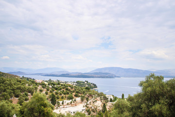 Fototapeta na wymiar Corfu island sea views, beaches, bays, waterfront Greece