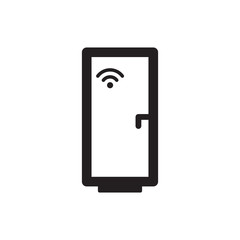 Smart Fridge icon. Smart home door tech icon vector. Illustration of smart home control concept.