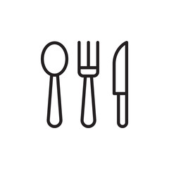 Cutlery Icon. Fork and knife, restaurant icon sign symbol. Eat vector icon - Vector