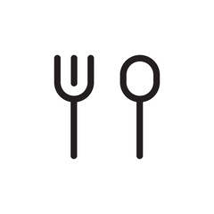 Cutlery Icon. Fork and knife, restaurant icon sign symbol. Eat vector icon - Vector