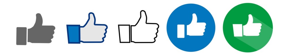 Design thumbs up icon. Like icon. Vector illustration
