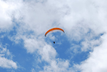 beautiful summer day for paragliding, a great experience