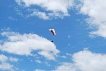 beautiful summer day for paragliding, a great experience