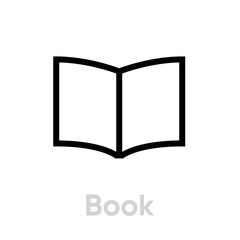 Book icon. Editable Vector Outline.