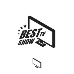 Best Tv show emblem design. Entertainment channel icon. Vector illustration